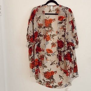 Floral Kimono Chiffon Cardigan